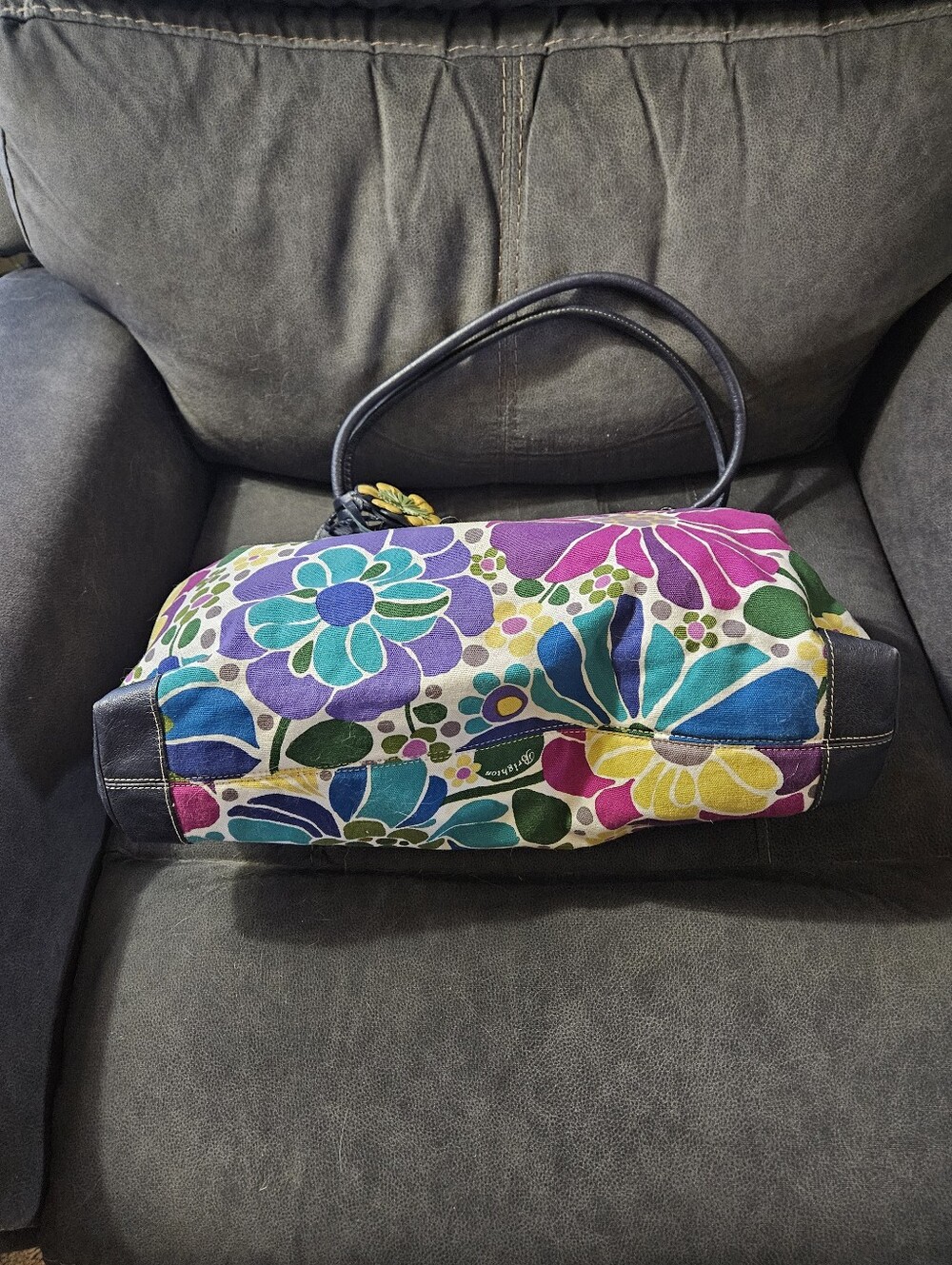 Brighton Purple Teal Floral Hobo with Multicolor Accents - Picture 2 of 16